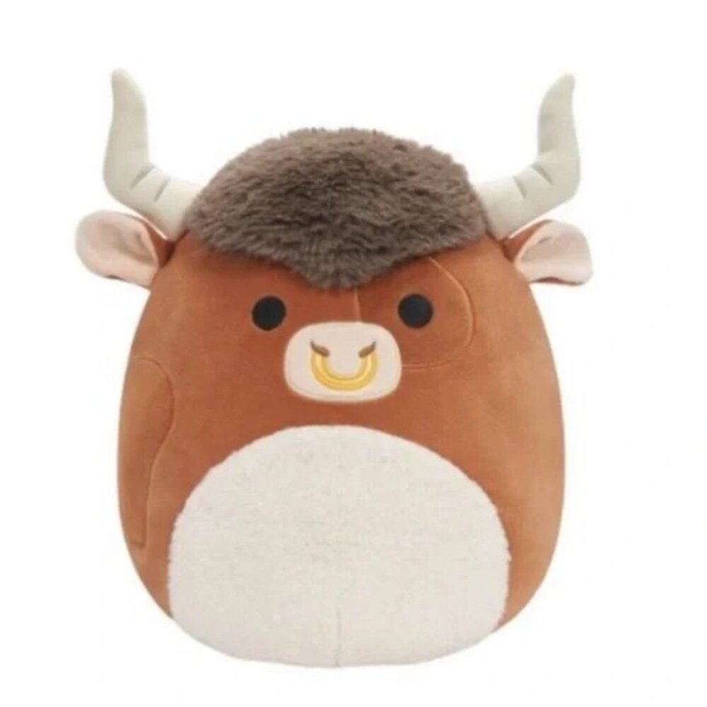 "NWT" Squishmallows  Shep Brown Cow Spotted Bull‎ Plush Toy